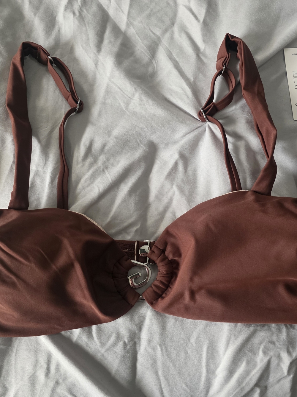 Women's Brown Twist-Front Bikini Top - Brown
